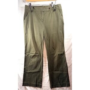 Talbots Olive Green Straight Leg Chino Pants Womens Size 10 Casual Trousers